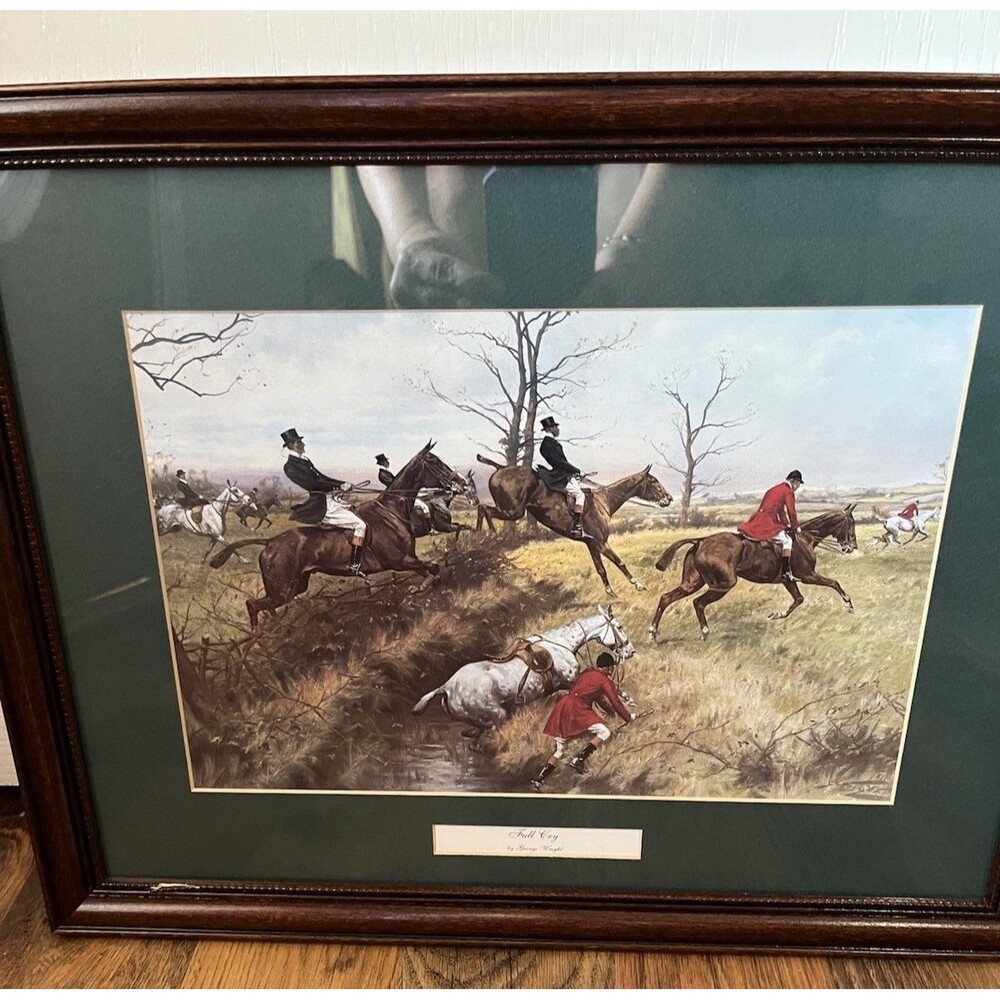 Set of 2 Vintage George Wright Print "Gone Away" "Full Cry" - Picture 12 of 16